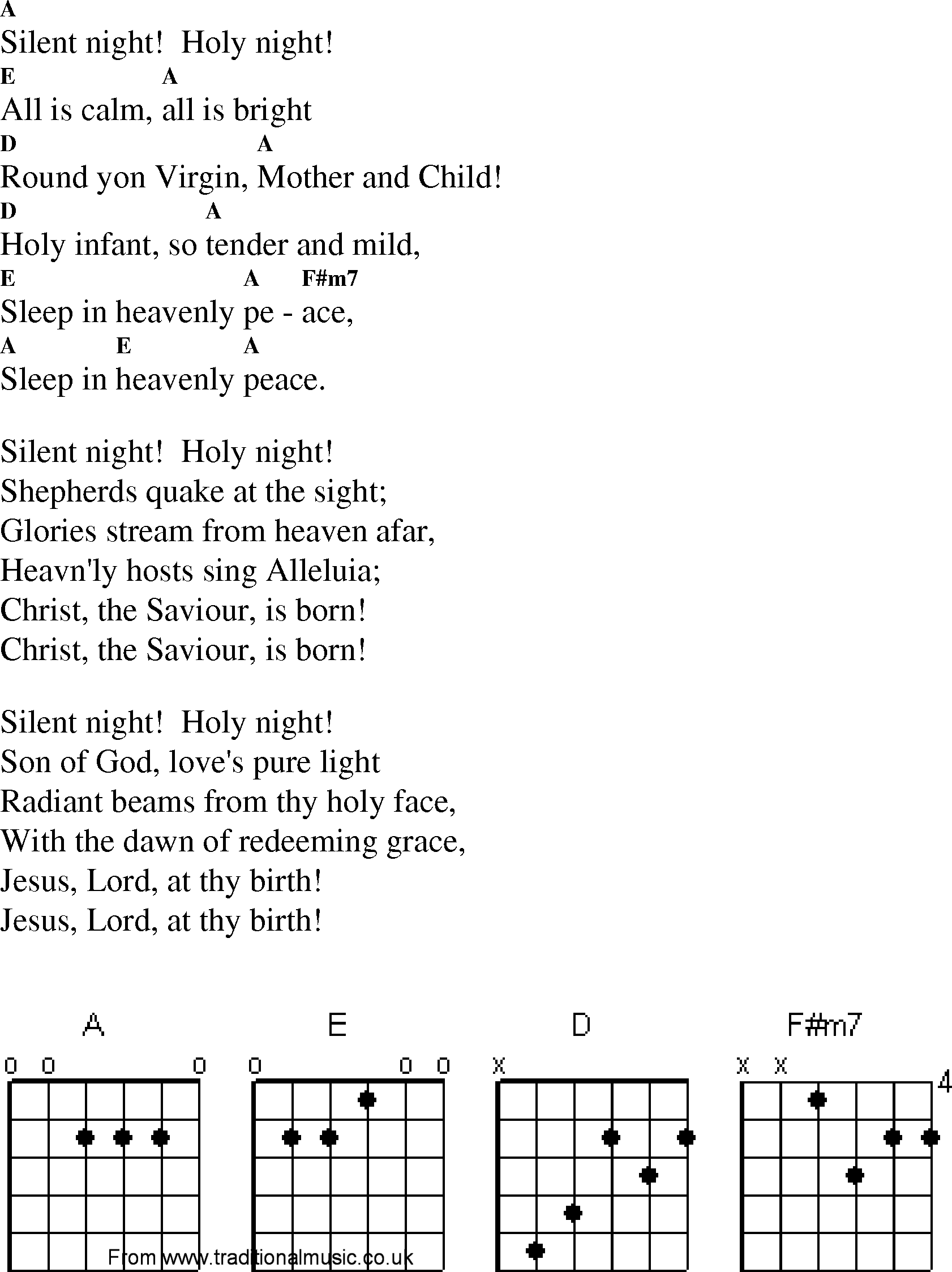 Gospel Song: silent_night, lyrics and chords.