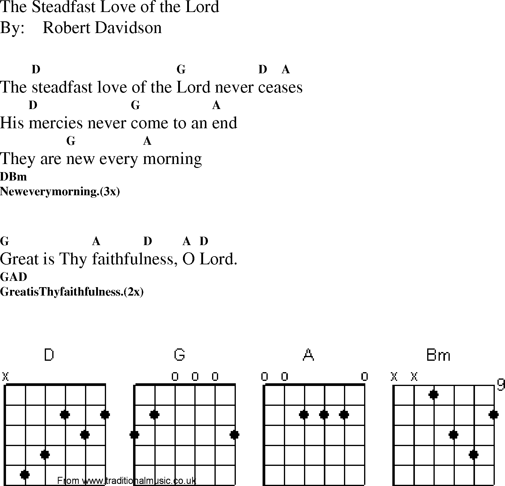 Gospel Song: the_steadfast_love_of_the_lord, lyrics and chords.