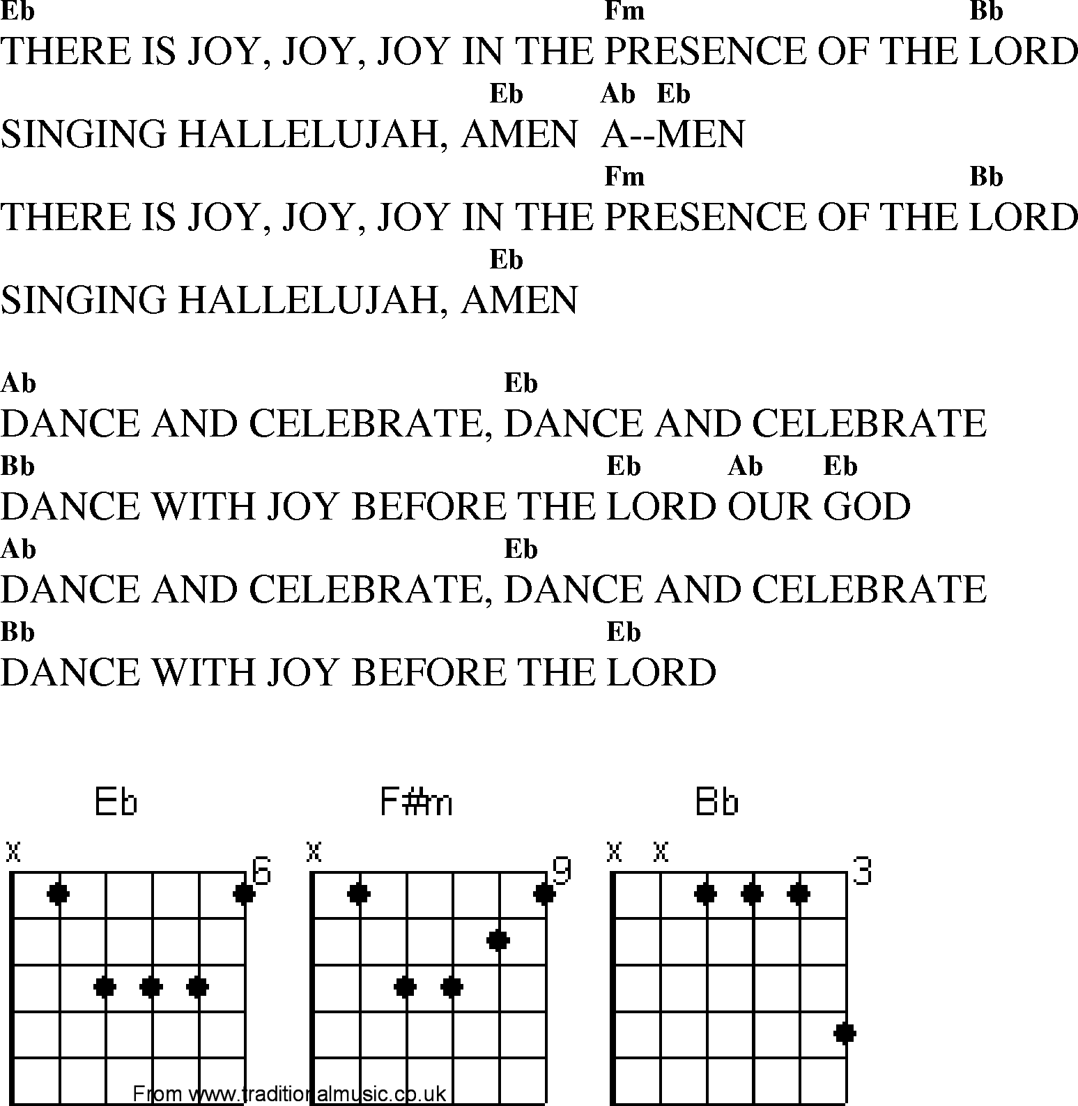 Gospel Song: there_is_joy_joyjoy, lyrics and chords.