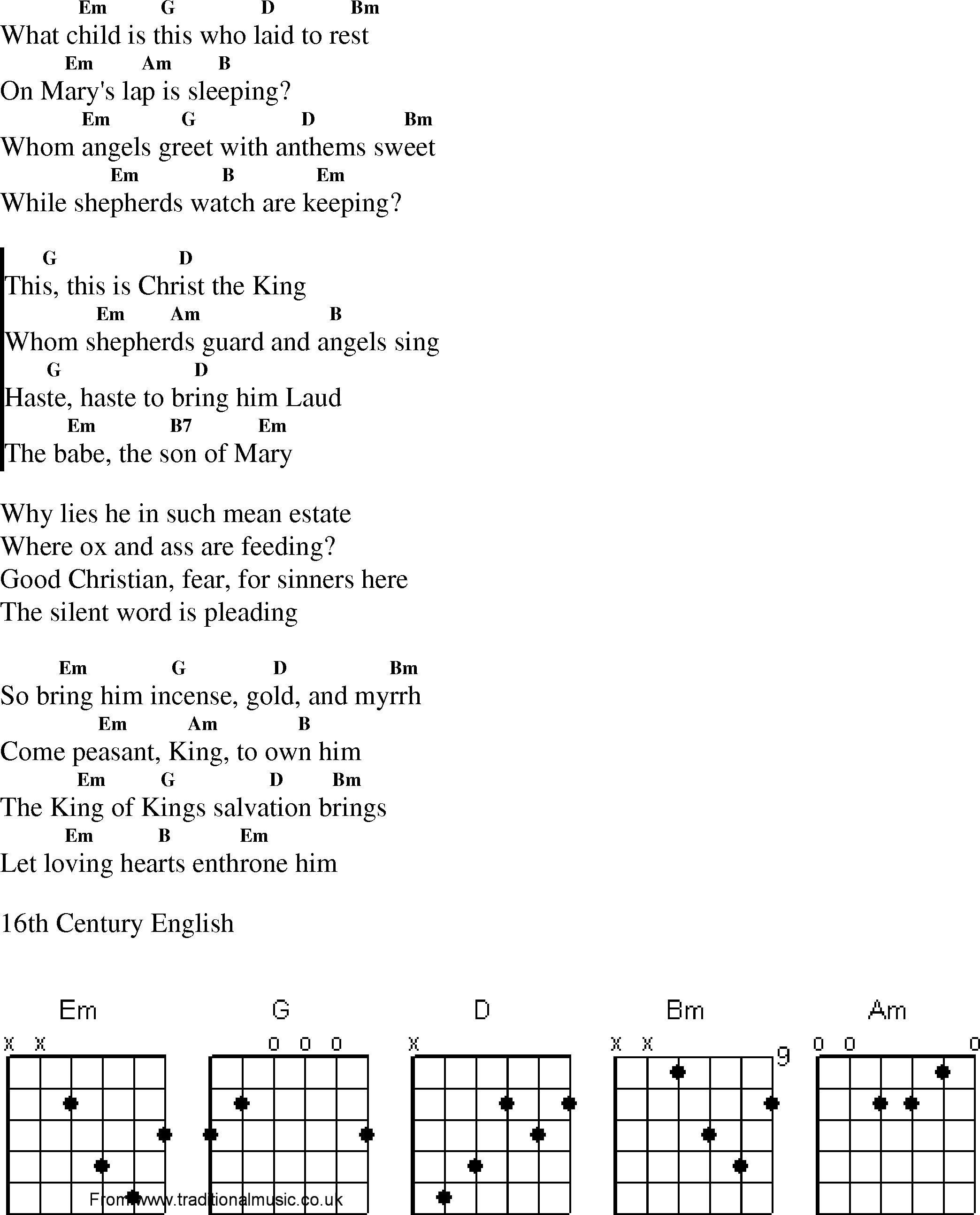 Gospel Song: what_child_is_this, lyrics and chords.