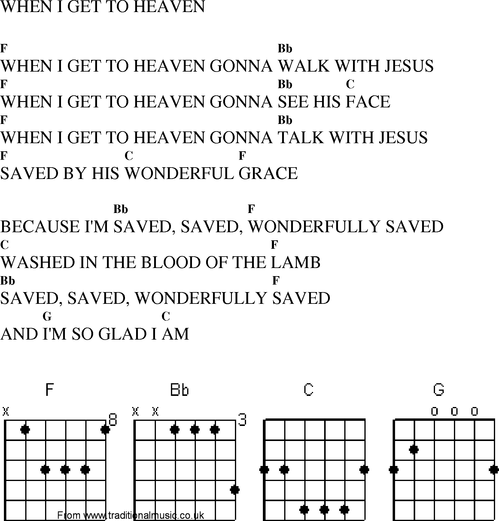 Gospel Song: when_i_get_to_heaven, lyrics and chords.