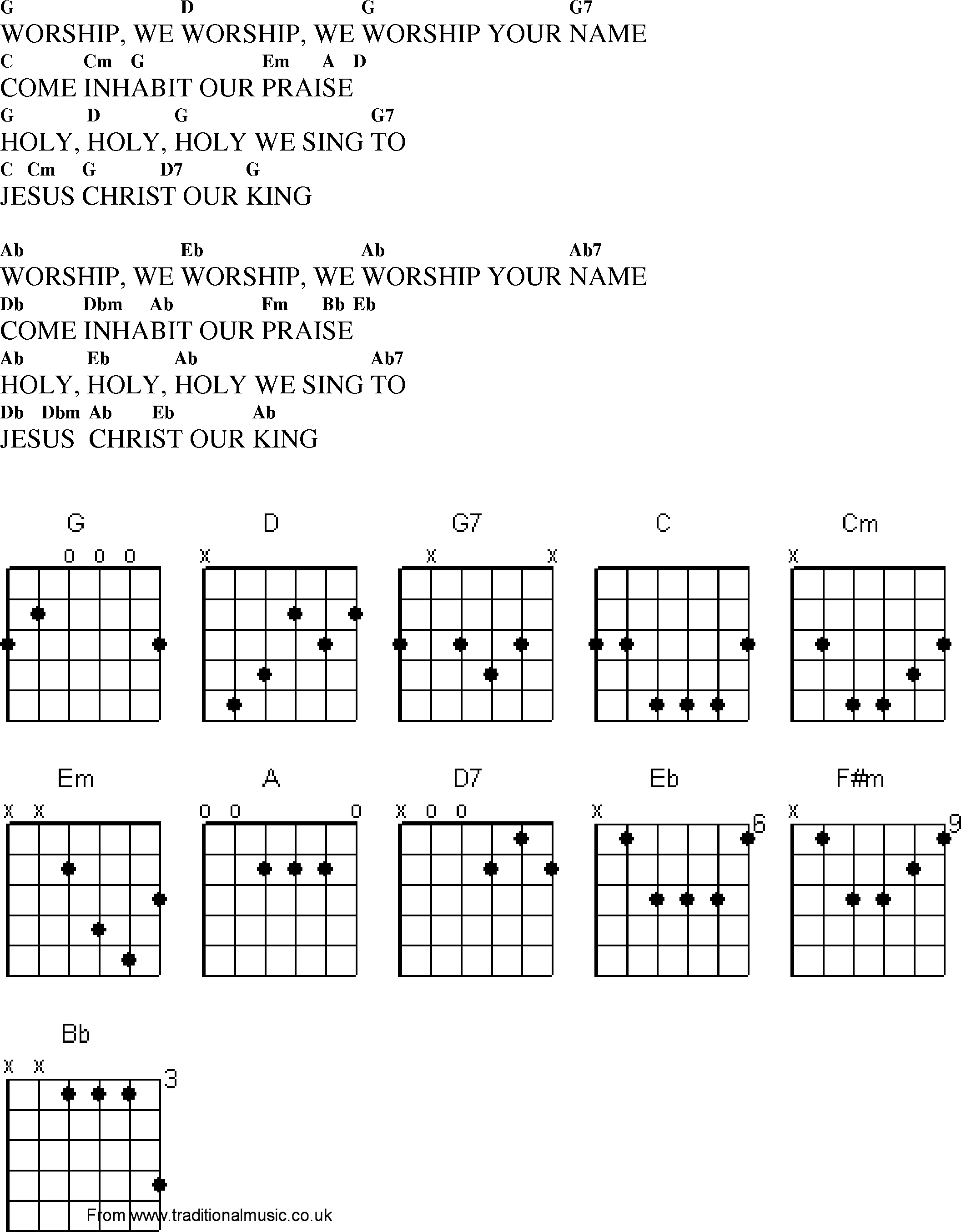 praise and worship chords pdf