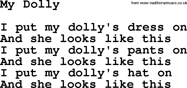Woody Guthrie song My Dolly lyrics