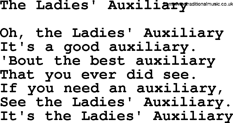 Woody Guthrie song The Ladies Auxiliary lyrics