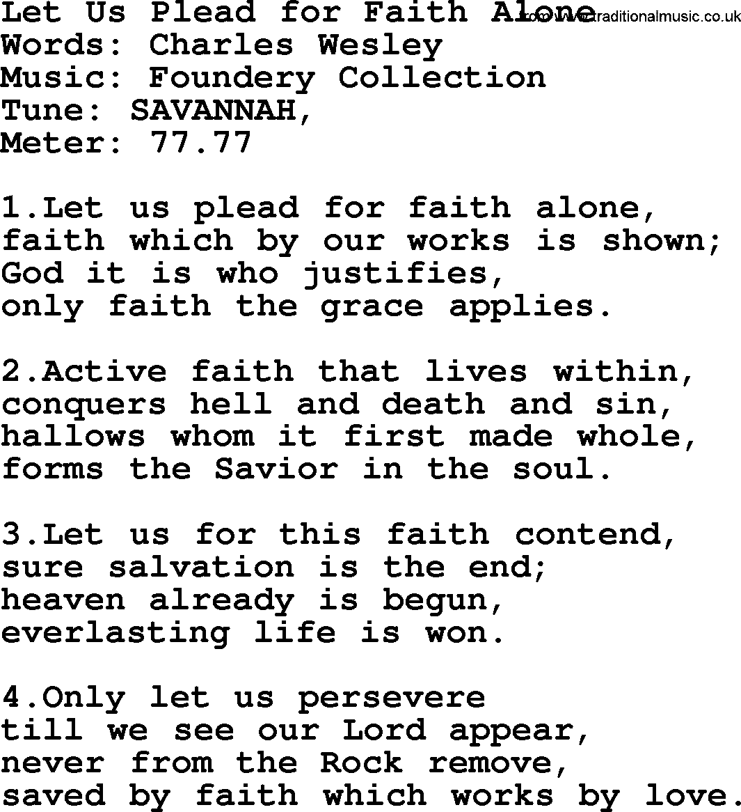 Holy Week Hymns, Hymn: Let Us Plead For Faith Alone, lyrics, PDF and Midi music