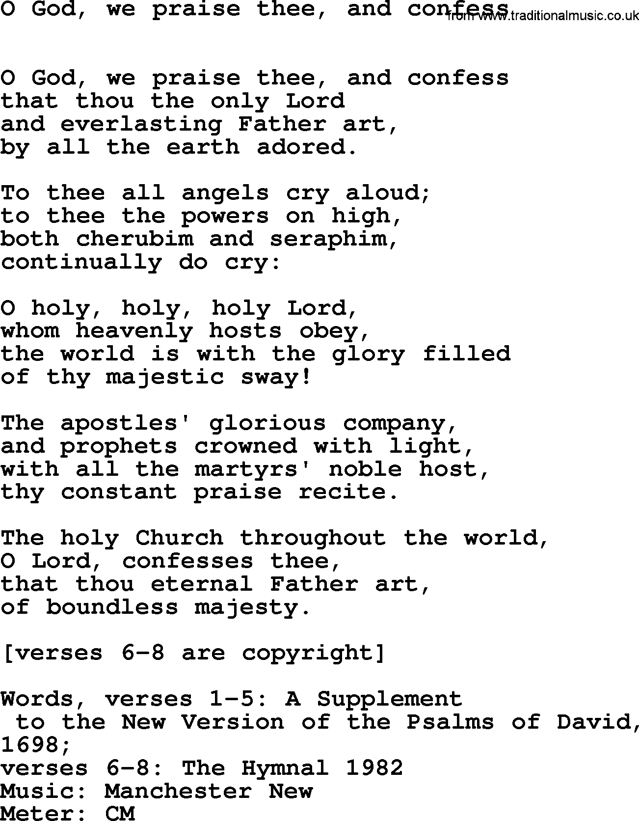 Holy Week Hymns, Hymn: O God, We Praise Thee, And Confess, lyrics, PDF and Midi music