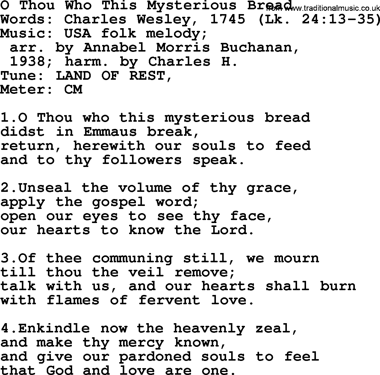 Holy Week Hymns, Hymn: O Thou Who This Mysterious Bread, lyrics, PDF and Midi music