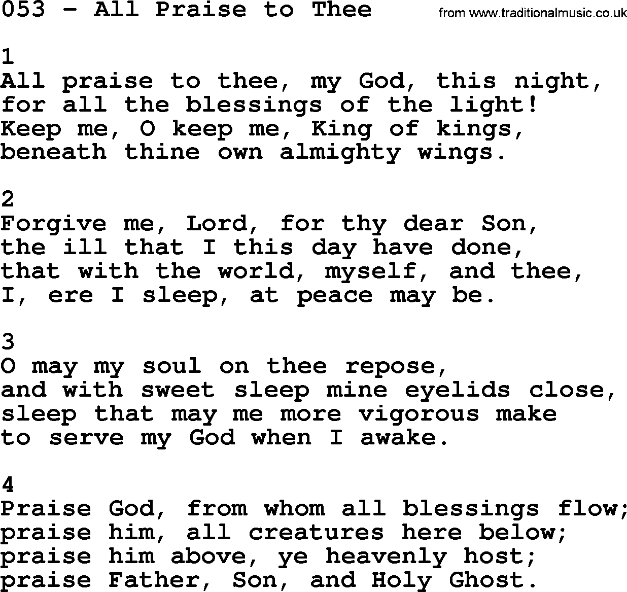 Complete Adventis Hymnal, title: 053-All Praise To Thee, with lyrics, midi, mp3, powerpoints(PPT) and PDF,