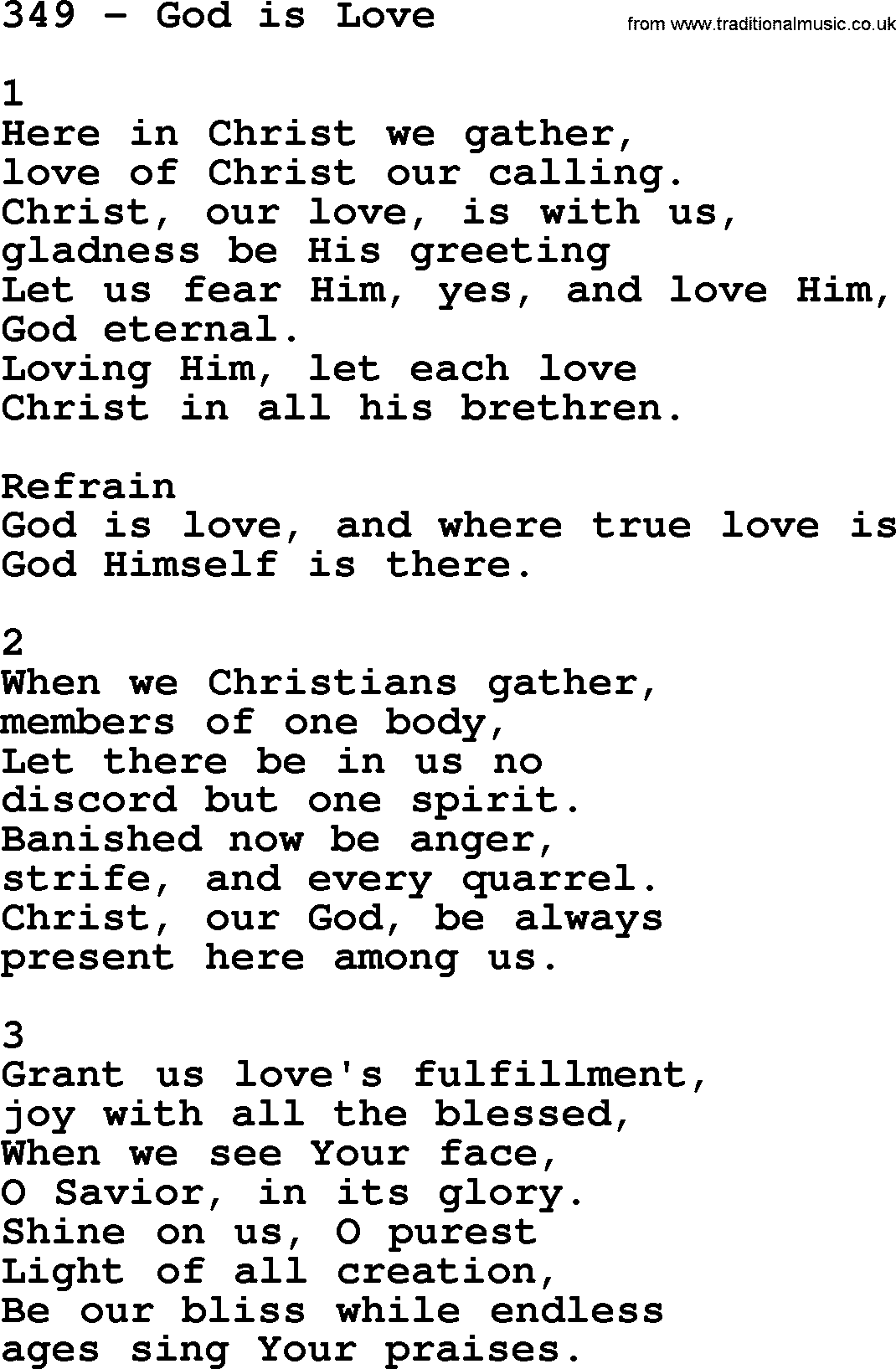 Complete Adventis Hymnal, title: 349-God Is Love, with lyrics, midi, mp3, powerpoints(PPT) and PDF,