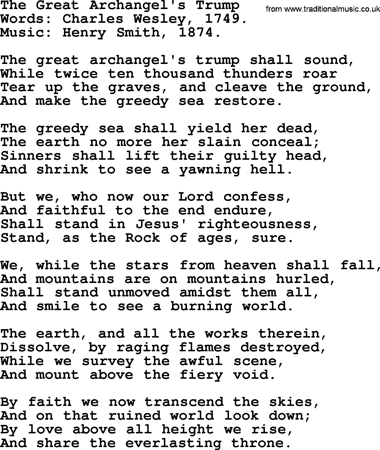 Hymns about Angels, Hymn: The Great Archangel's Trump.txt lyrics with PDF