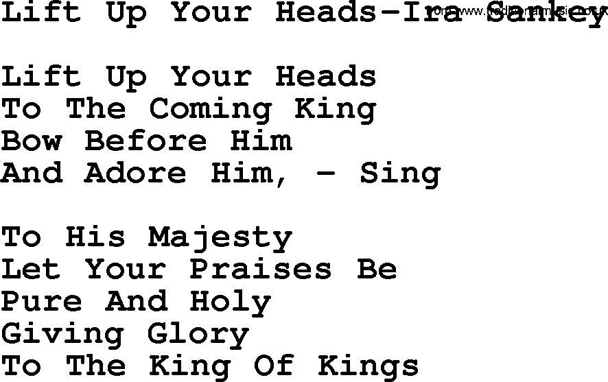 Ira Sankey hymn: Lift Up Your Heads-Ira Sankey, lyrics