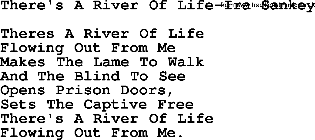 Ira Sankey hymn: There's A River Of Life-Ira Sankey, lyrics