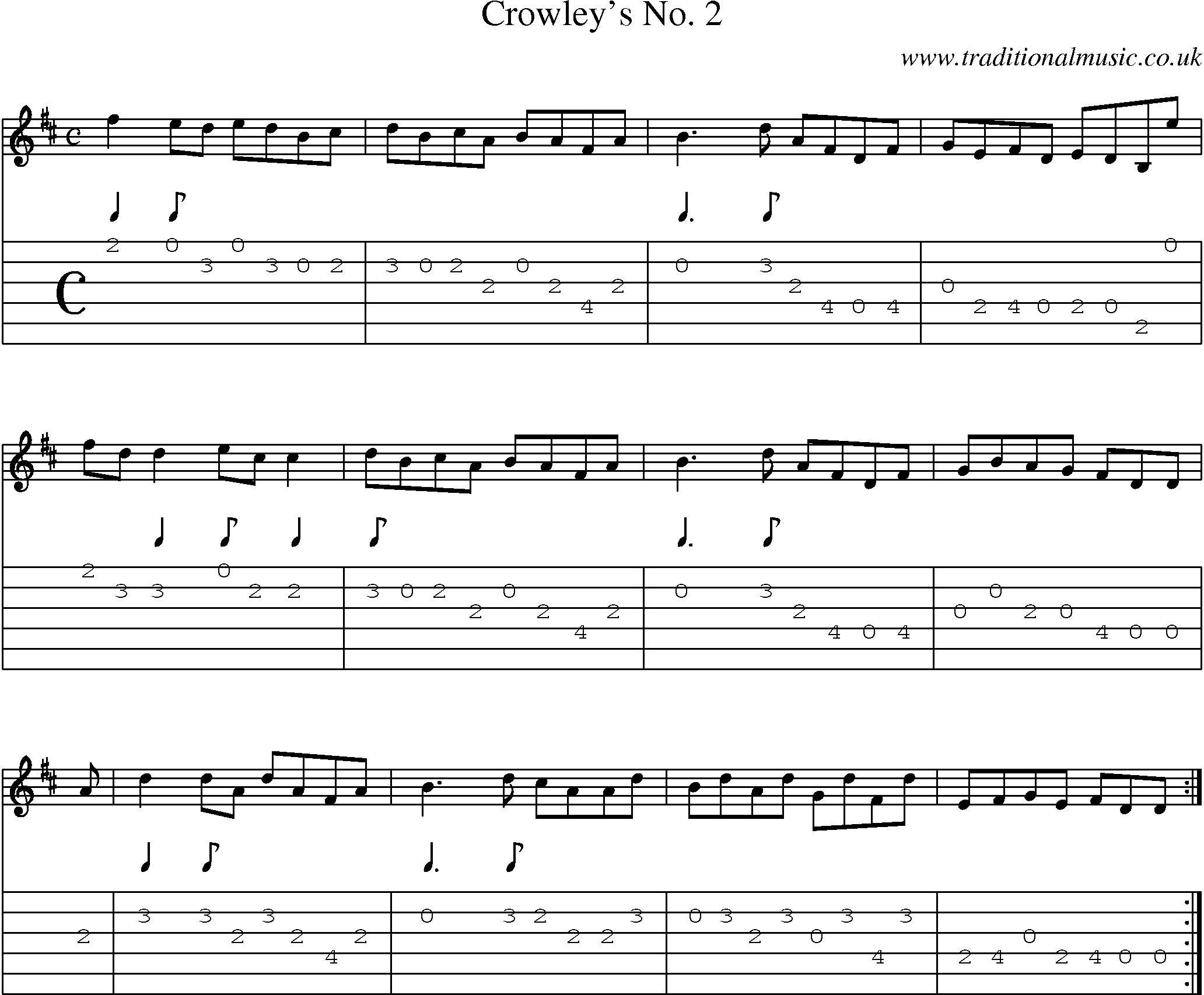 Music Score and Guitar Tabs for Crowleys No 2