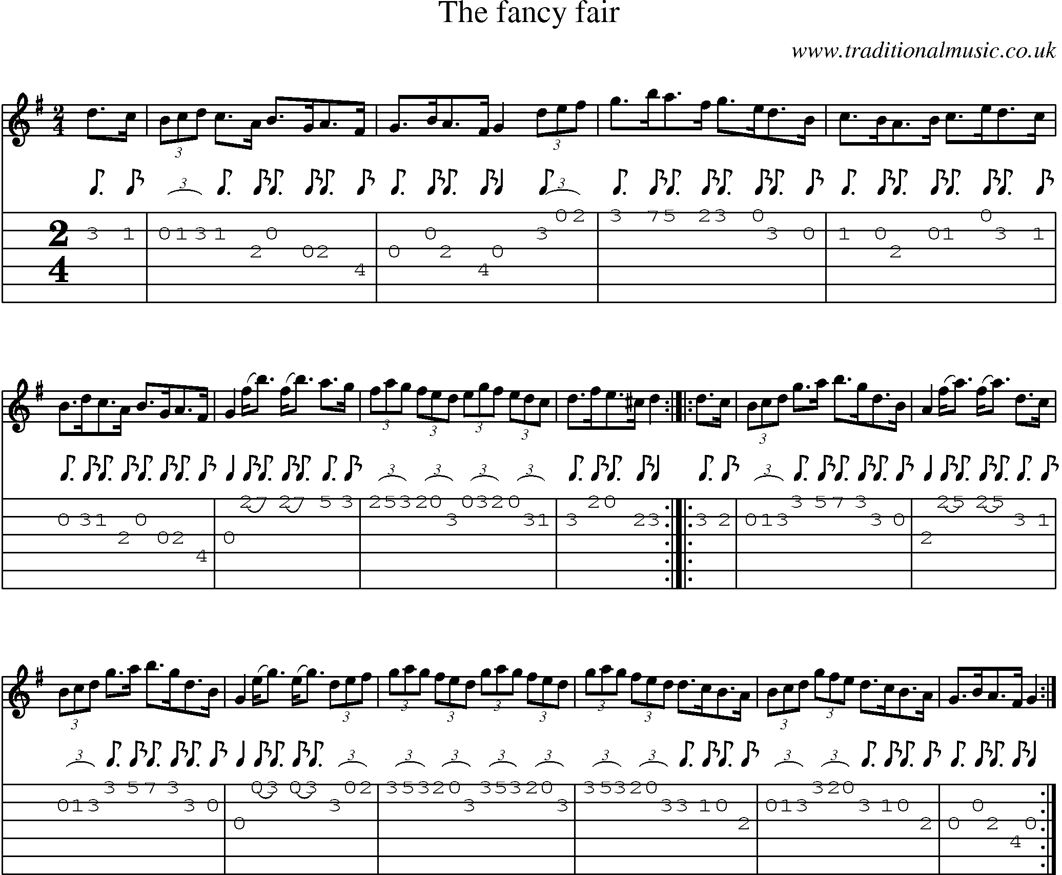 Music Score and Guitar Tabs for Fancy Fair