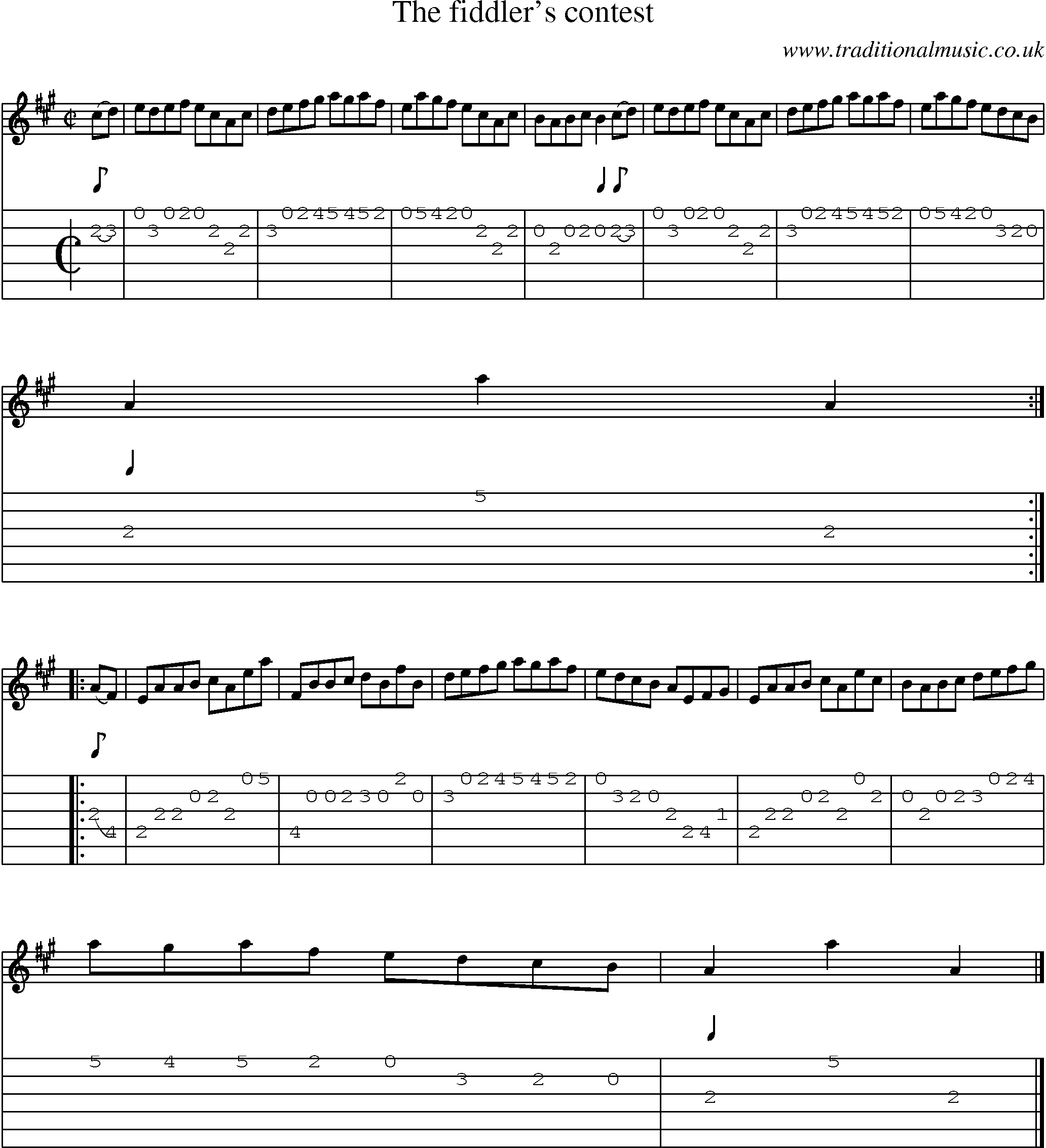 Music Score and Guitar Tabs for Fiddlers Contest