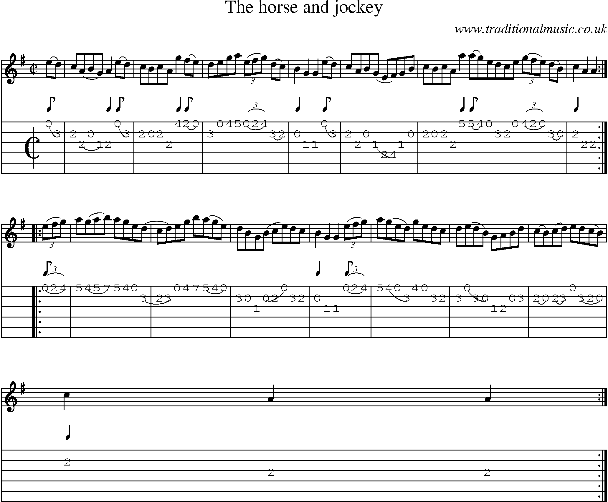 Music Score and Guitar Tabs for Horse And Jockey