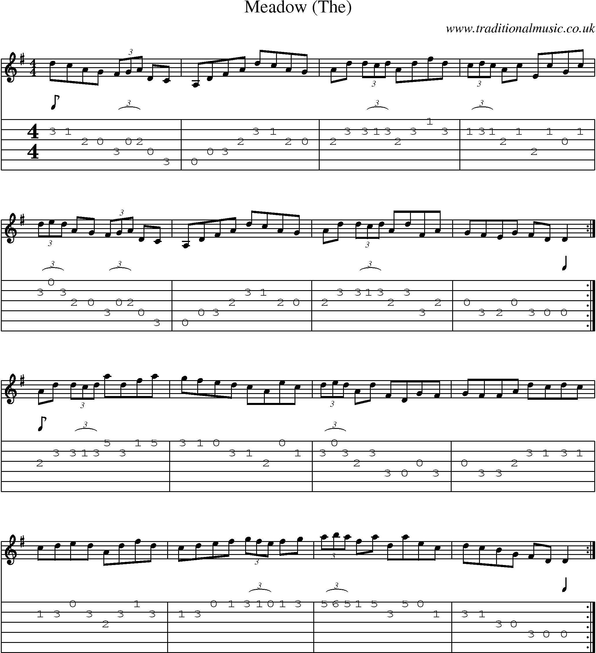 Music Score and Guitar Tabs for Meadow (the)