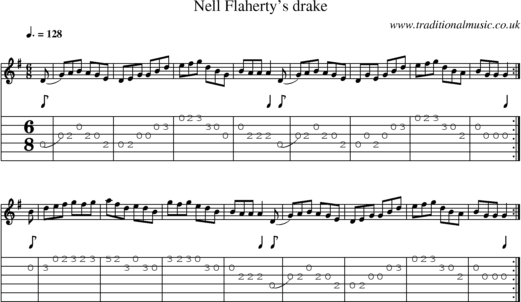 Music Score and Guitar Tabs for Nell Flahertys Drake