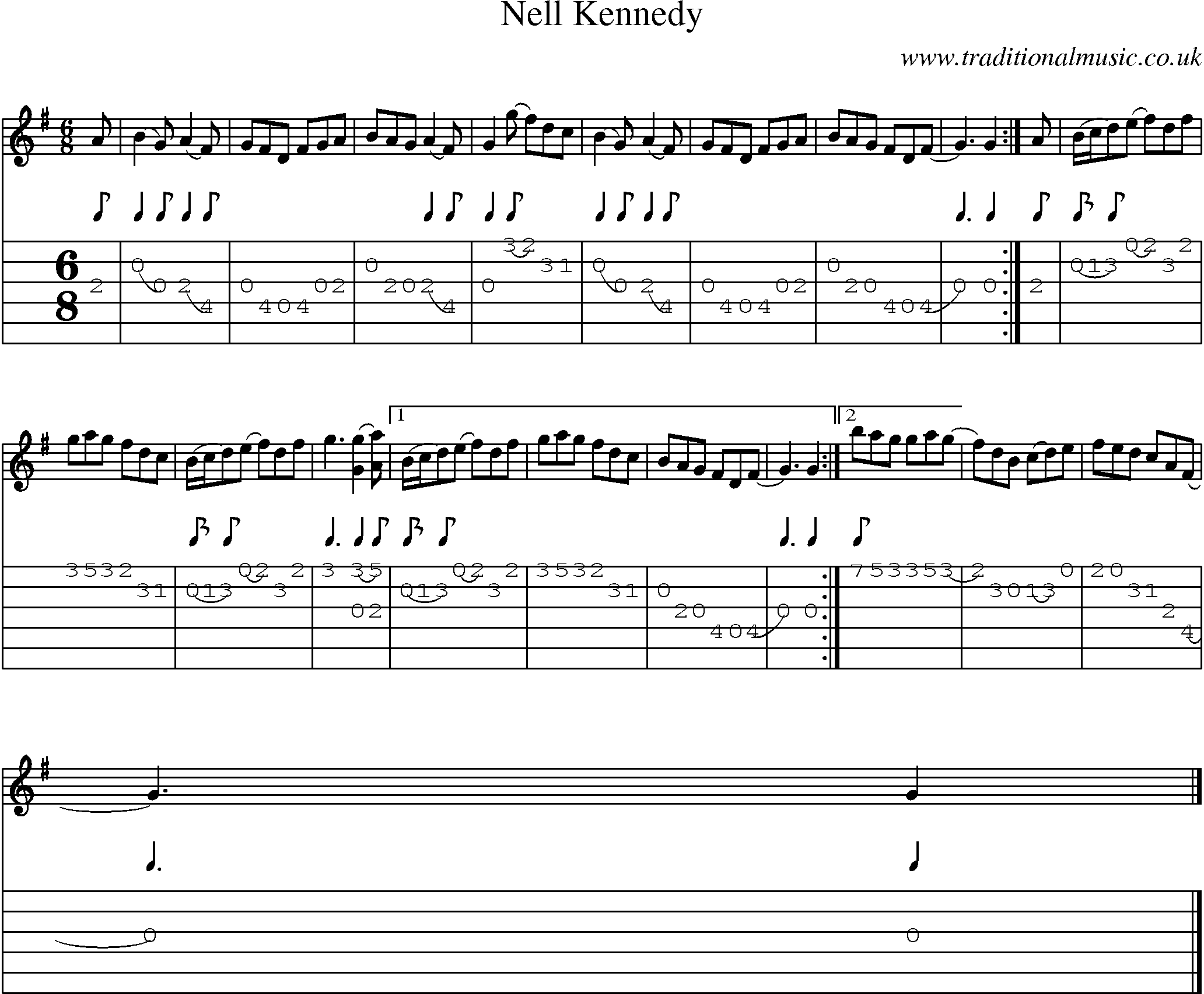 Music Score and Guitar Tabs for Nell Kennedy