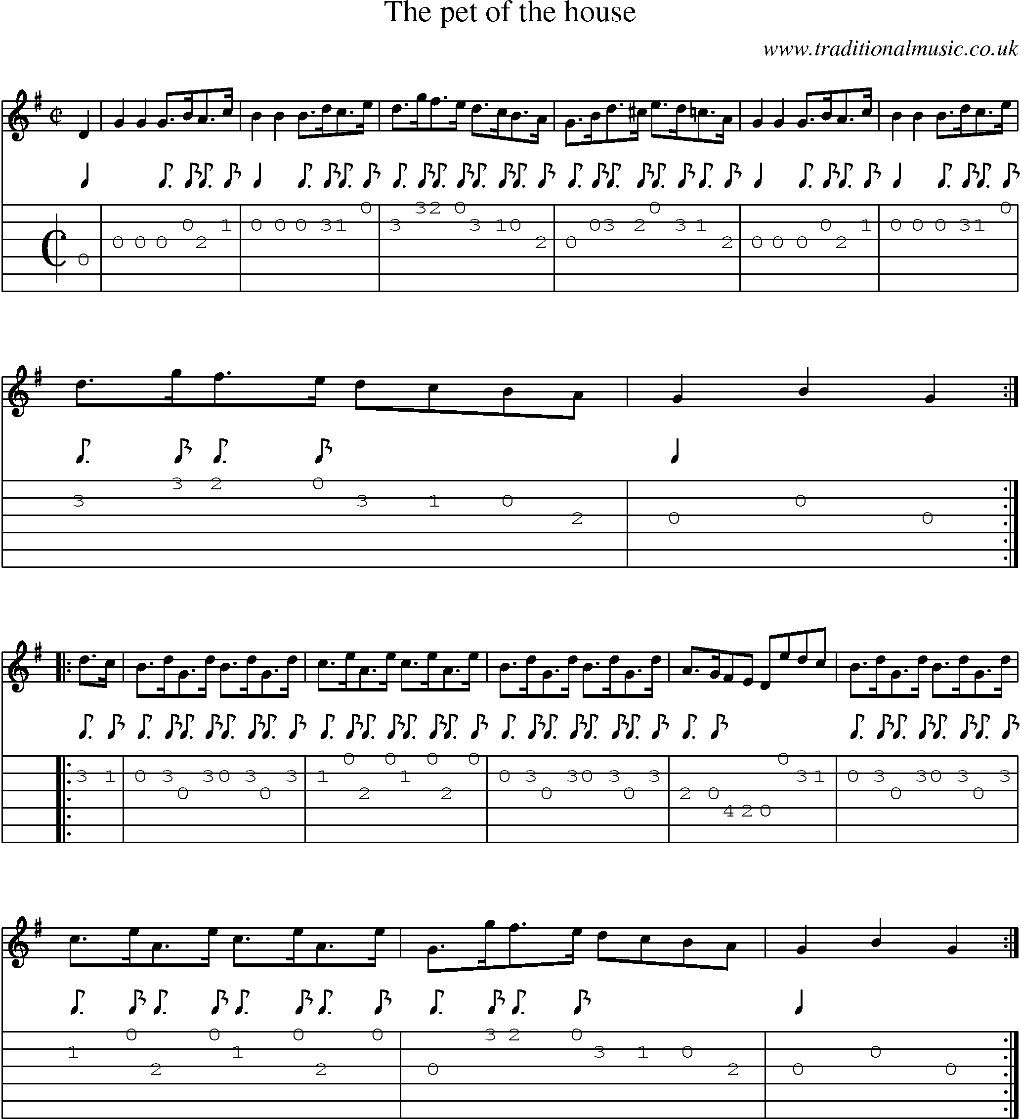 Music Score and Guitar Tabs for Pet Of The House