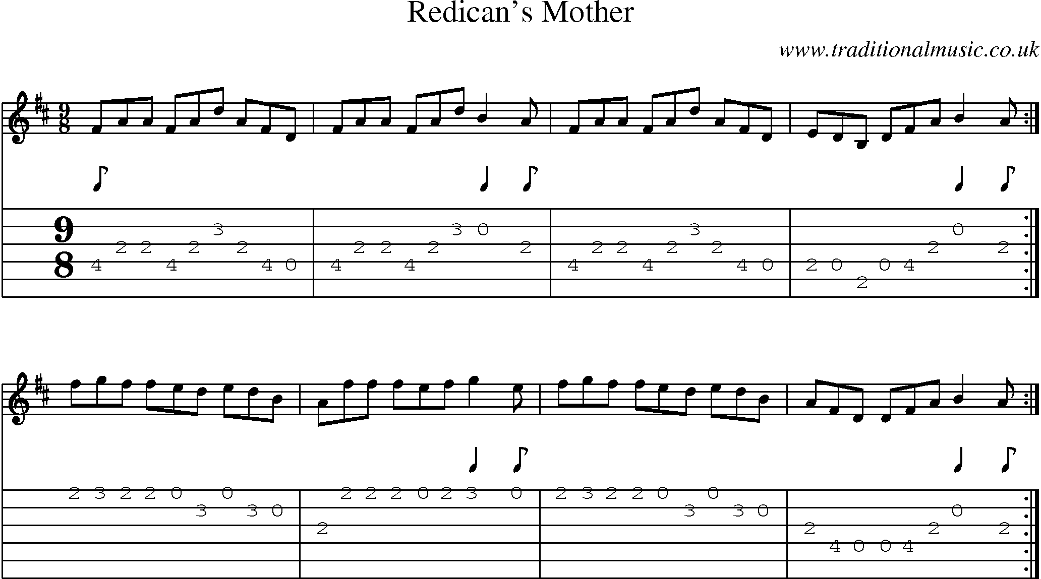 Music Score and Guitar Tabs for Redicans Mother