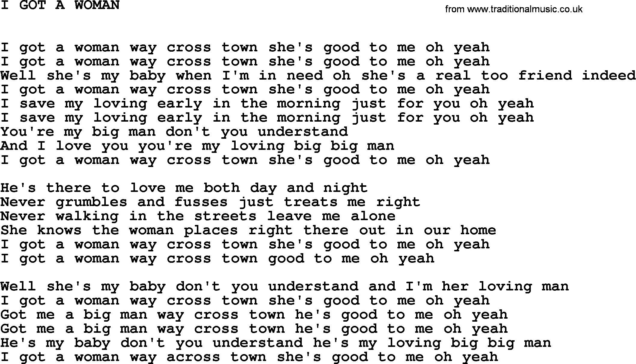 Johnny Cash song I Got A Woman.txt lyrics