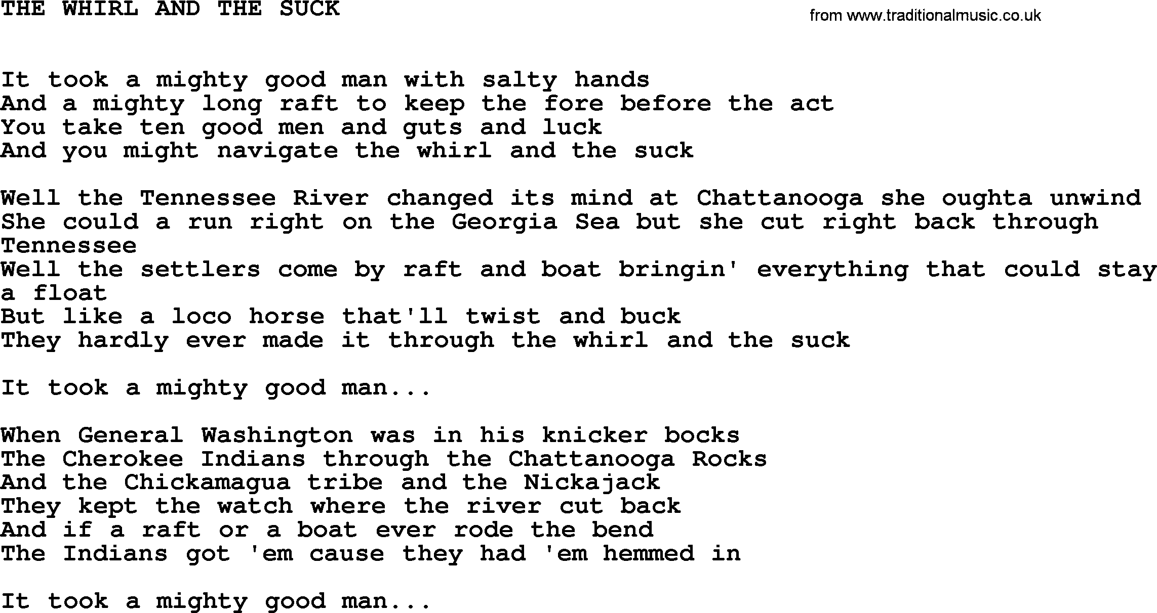 Johnny Cash song The Whirl And The Suck.txt lyrics