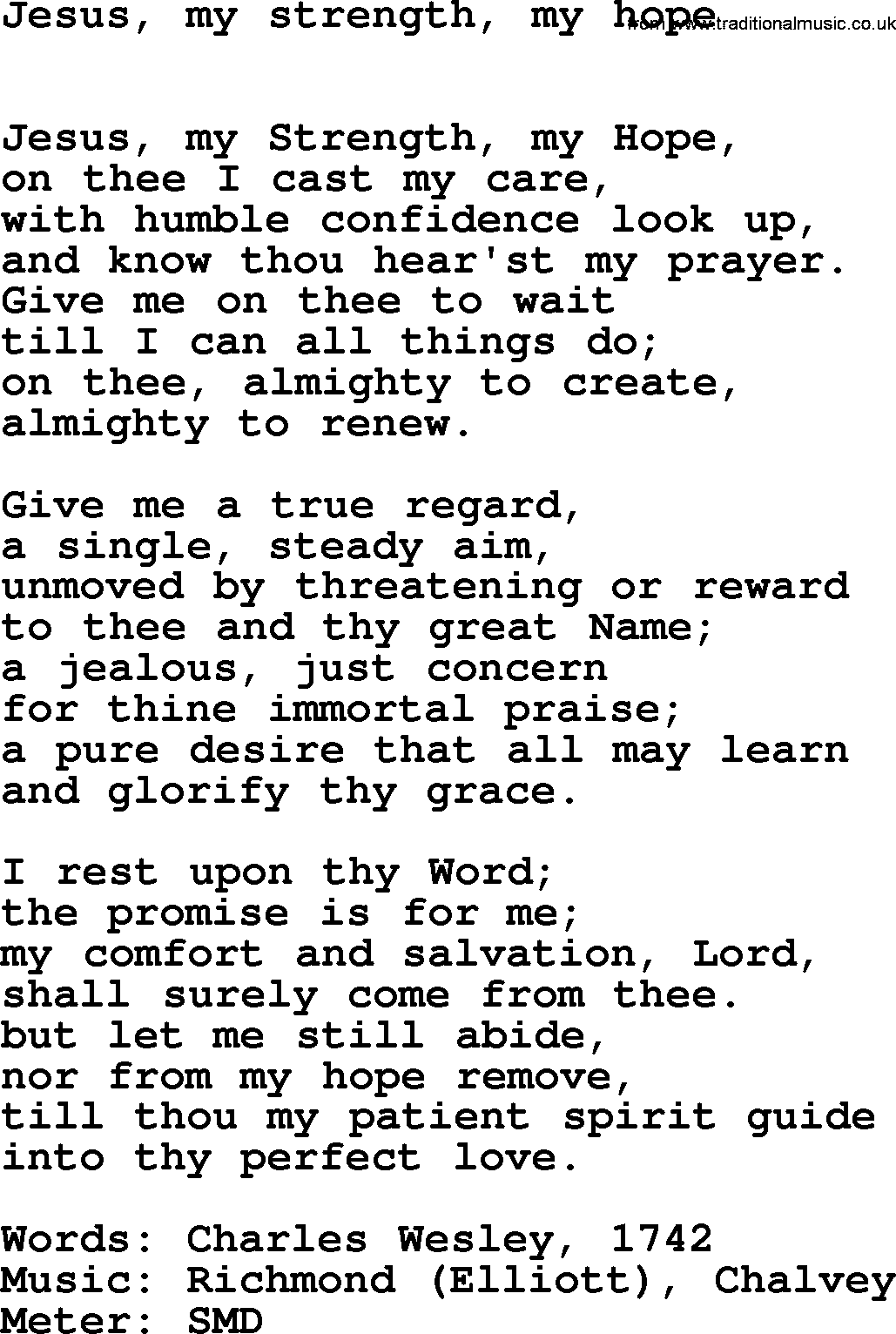 Lent Hymns, Hymn: Jesus, My Strength, My Hope, lyrics with PDF an midi music