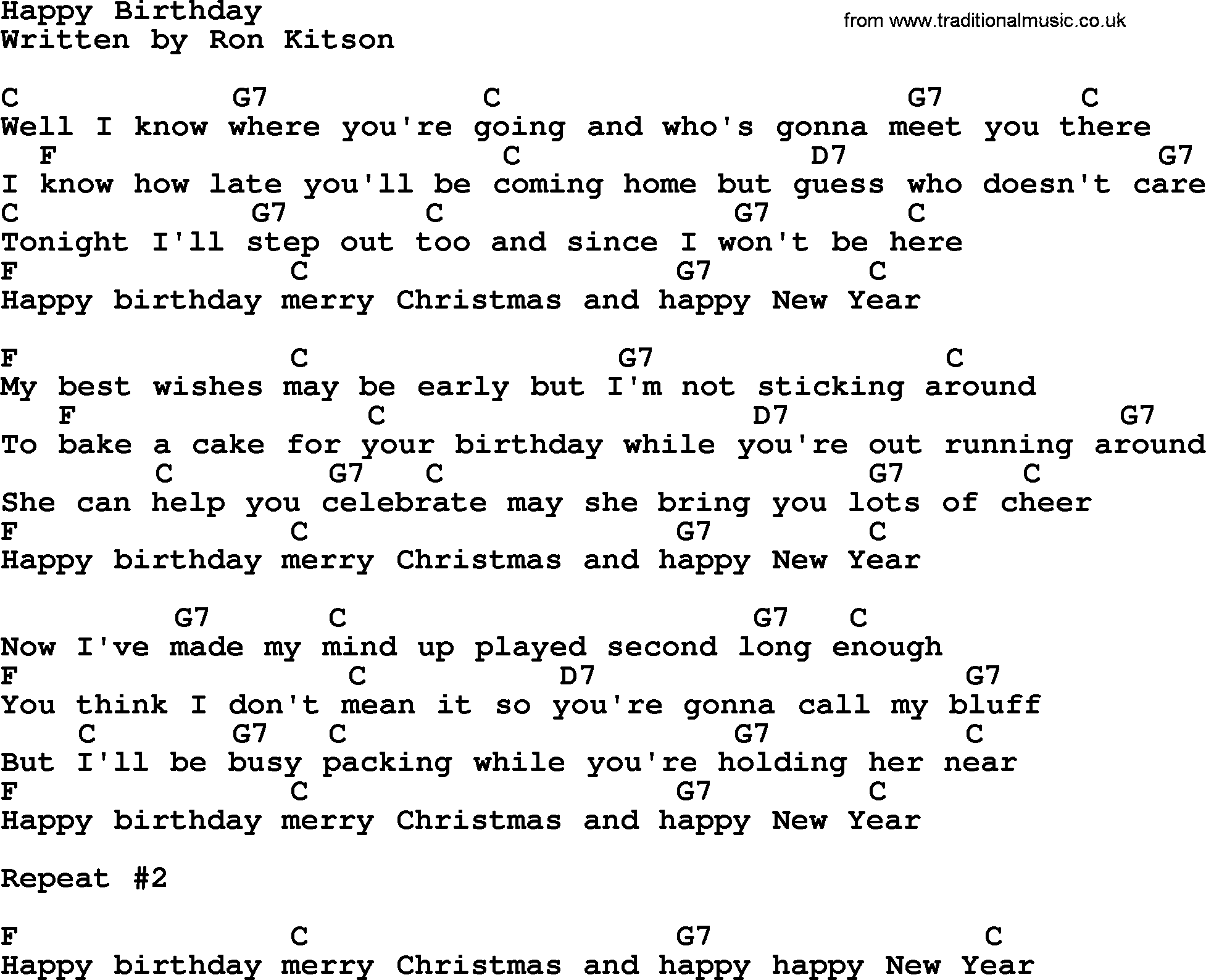 Loretta Lynn song: Happy Birthday lyrics and chords
