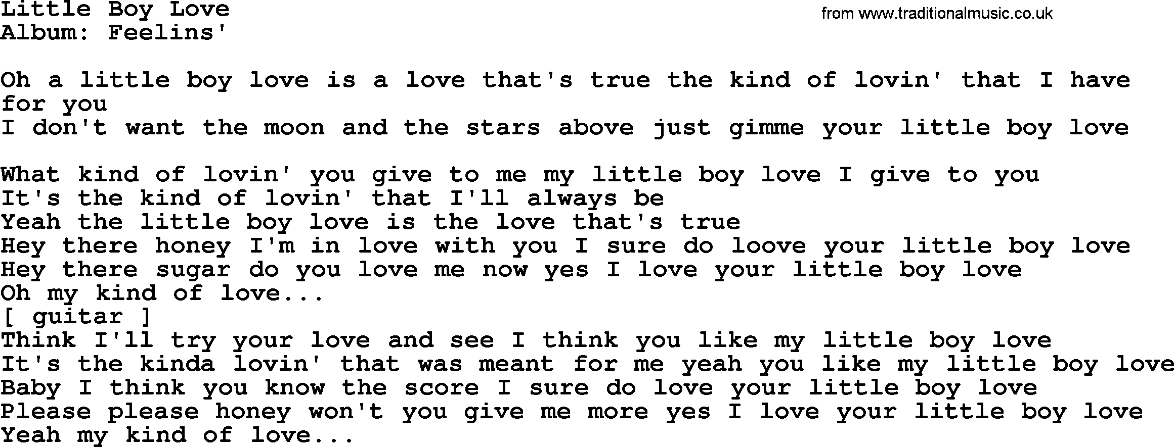 Loretta Lynn song: Little Boy Love lyrics