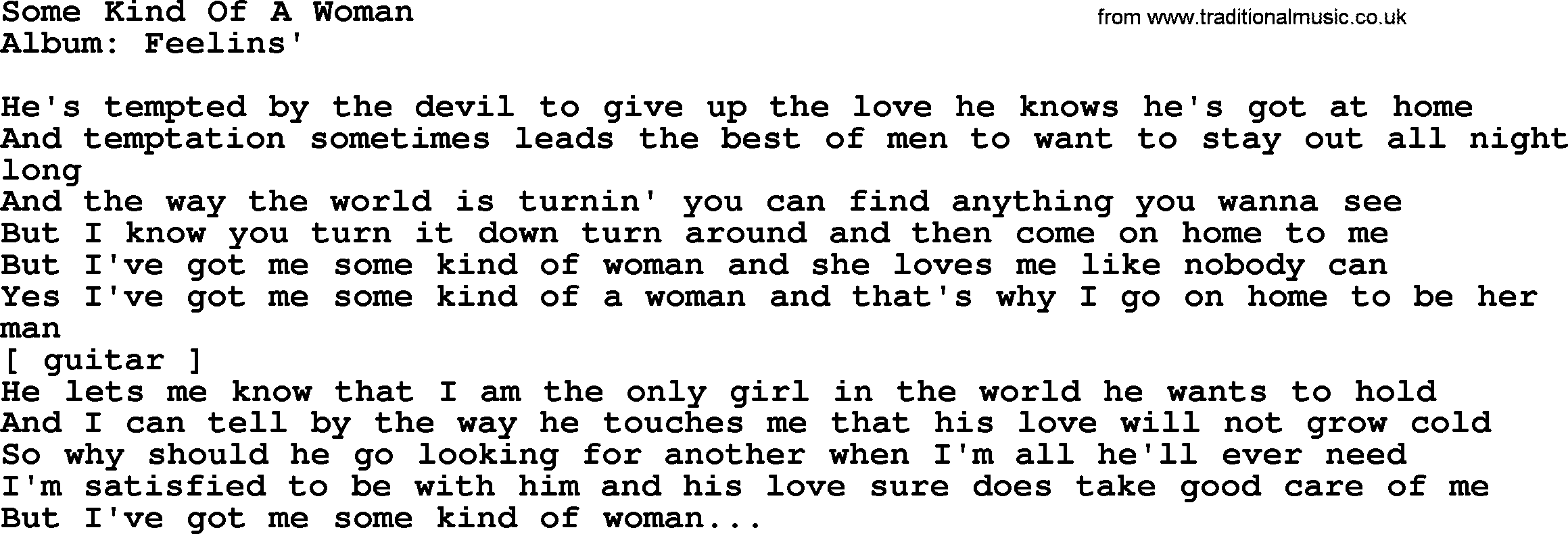 Loretta Lynn song: Some Kind Of A Woman lyrics