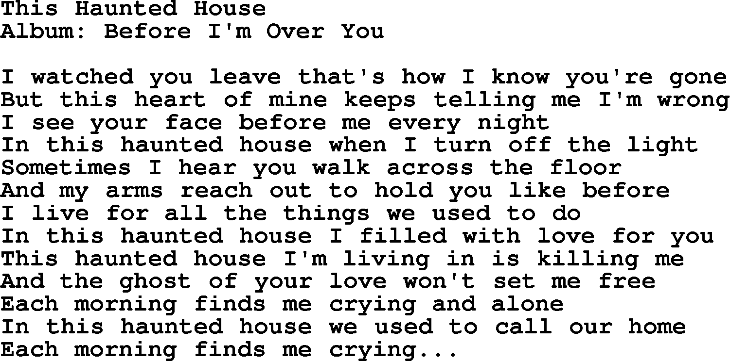 Loretta Lynn song: This Haunted House lyrics