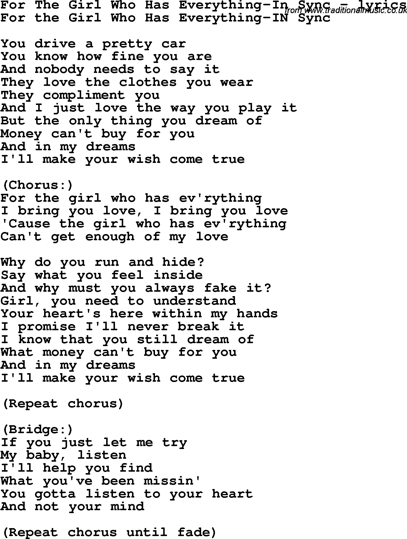 Lyrics a song girl about 15 Sweet