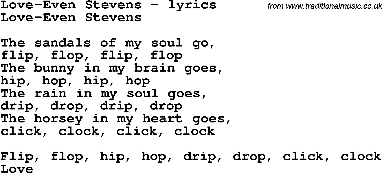 Love Song Lyrics for: Love-Even Stevens
