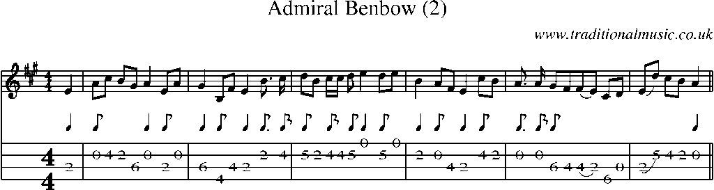 Mandolin Tab and Sheet Music for Admiral Benbow (2)