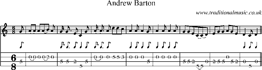 Mandolin Tab and Sheet Music for Andrew Barton