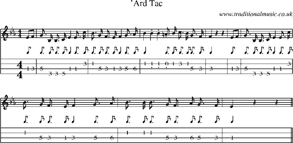Mandolin Tab and Sheet Music for Ard Tac1