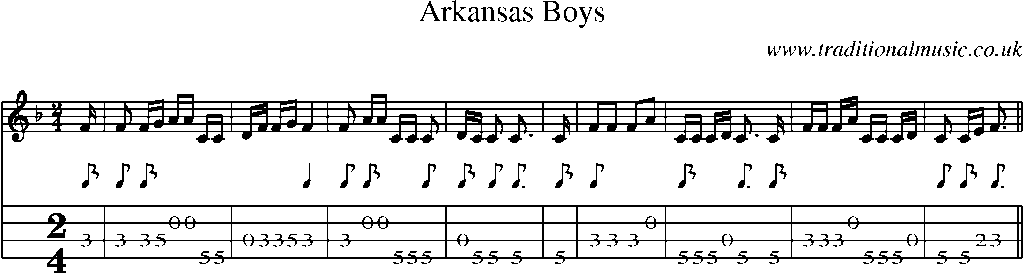 Mandolin Tab and Sheet Music for Arkansas Boys