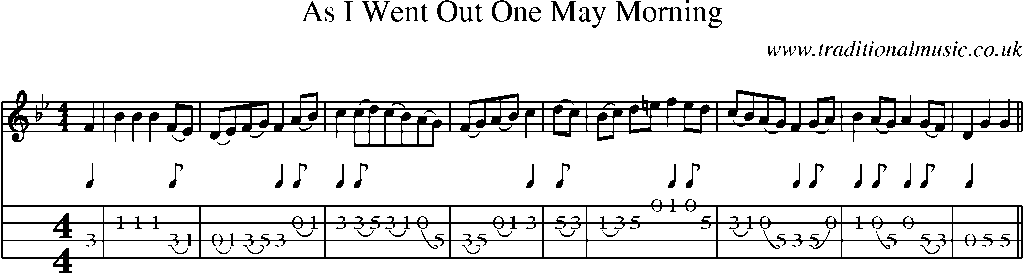 Mandolin Tab and Sheet Music for As I Went Out One May Morning