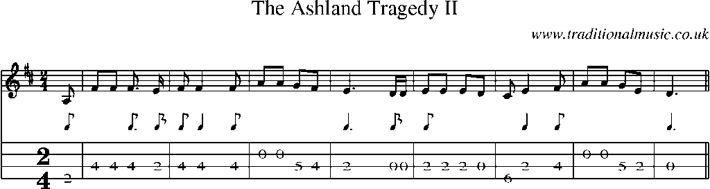 Mandolin Tab and Sheet Music for The Ashland Tragedy Ii