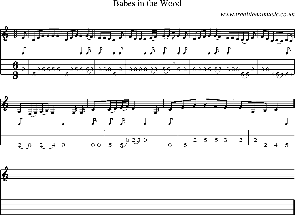 Mandolin Tab and Sheet Music for Babes In The Wood2