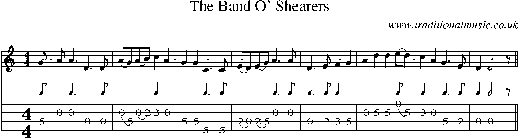 Mandolin Tab and Sheet Music for The Band O' Shearers