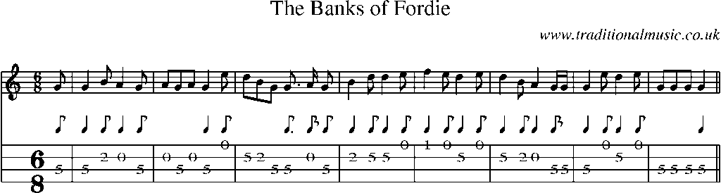 Mandolin Tab and Sheet Music for The Banks Of Fordie