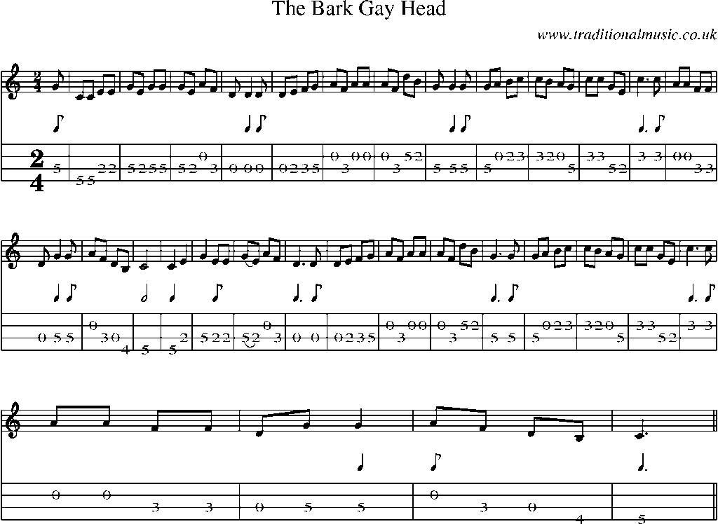 Mandolin Tab and Sheet Music for The Bark Gay Head