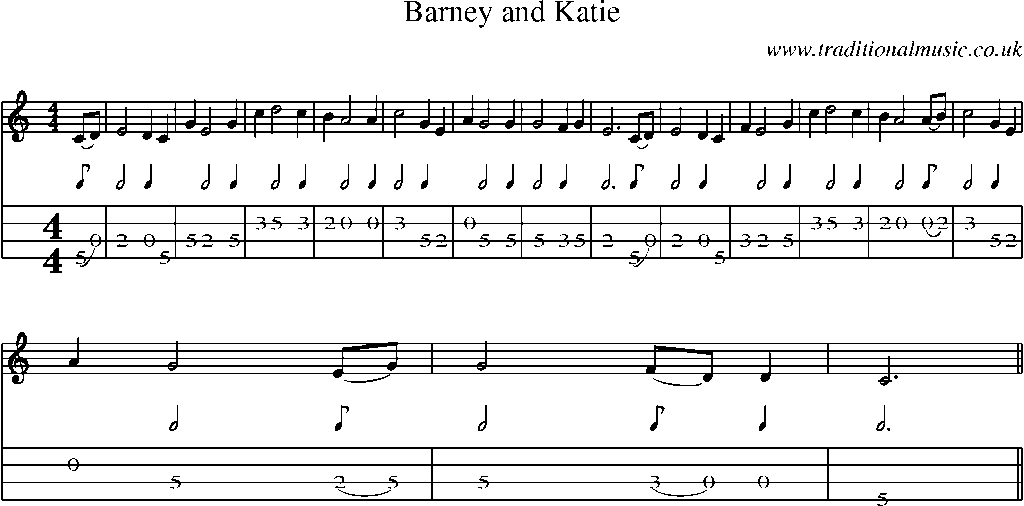 Mandolin Tab and Sheet Music for Barney And Katie