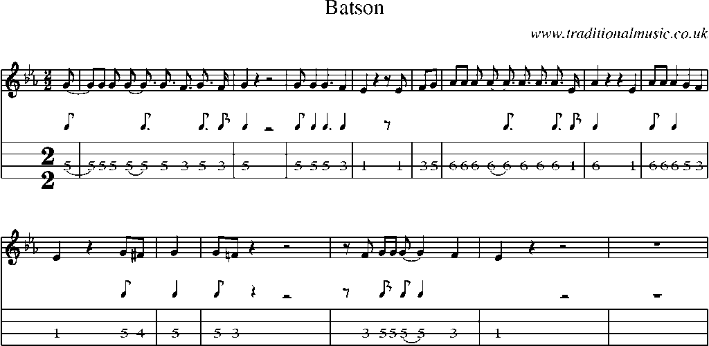 Mandolin Tab and Sheet Music for Batson