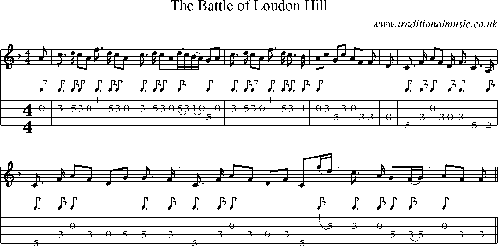 Mandolin Tab and Sheet Music for The Battle Of Loudon Hill