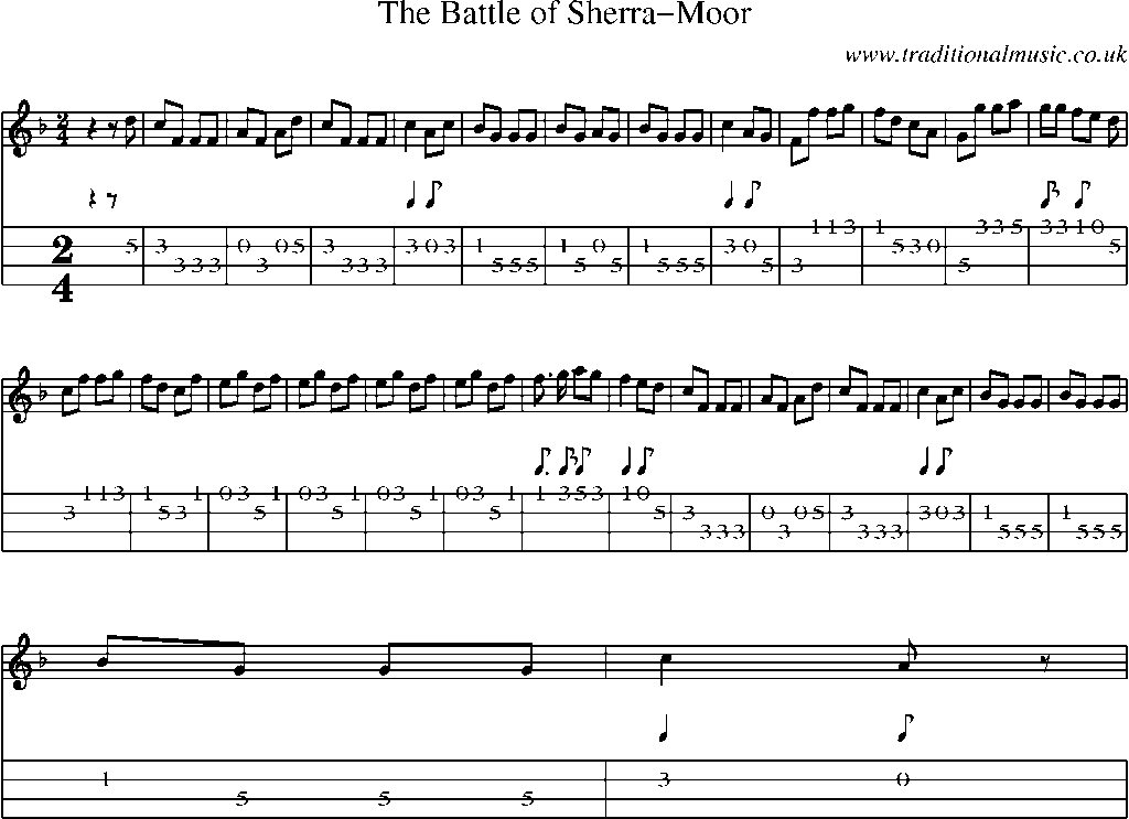 Mandolin Tab and Sheet Music for The Battle Of Sherra-moor