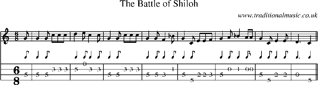 Mandolin Tab and Sheet Music for The Battle Of Shiloh