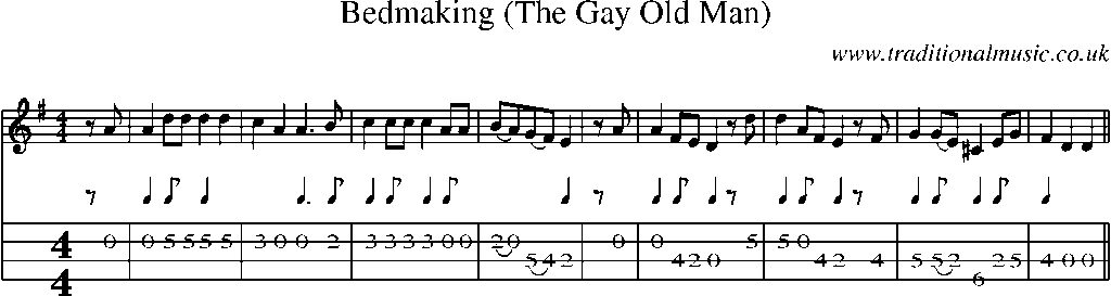 Mandolin Tab and Sheet Music for Bedmaking (the Gay Old Man)